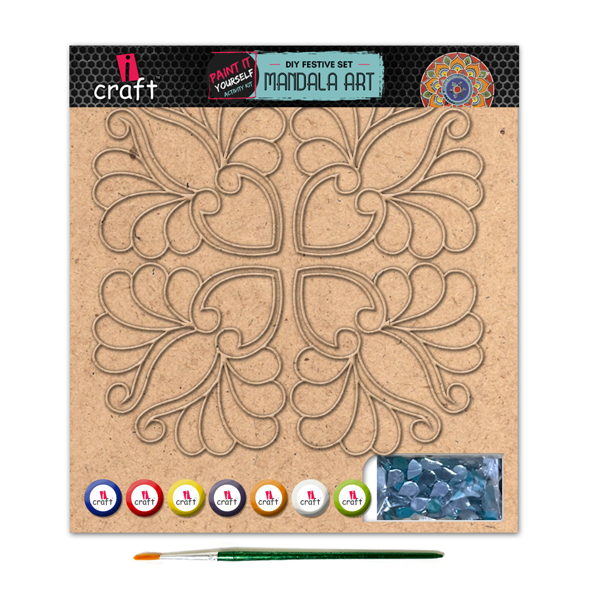 iCraft DIY Mandala Art Kit - MA002 Home Decor Activity Kit iCraft
